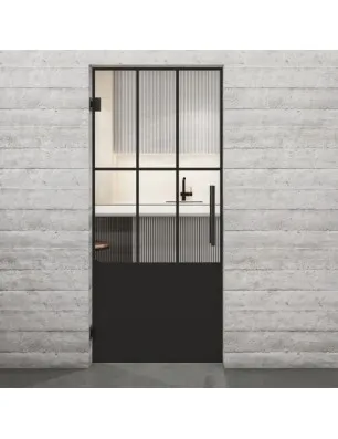 Pendeltür Loft Schwarzlack 03 Auf Klarglas-modernes Zuhause