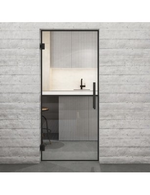 Pendeltür Loft Schwarzlack 04 Auf Klarglas-modernes Zuhause