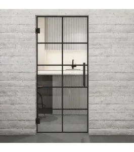 Pendeltür Loft Schwarzlack 05 Auf Klarglas-modernes Zuhause