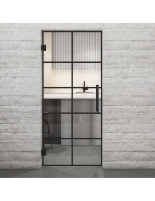 Pendeltür Loft Schwarzlack 05 Auf Klarglas-modernes Zuhause
