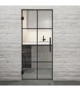 Pendeltür Loft Schwarzlack 06 Auf Klarglas-modernes Zuhause