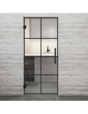 Pendeltür Loft Schwarzlack 06 Auf Klarglas-modernes Zuhause