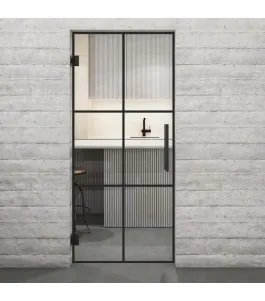 Pendeltür Loft Schwarzlack 07 Auf Klarglas-modernes Zuhause