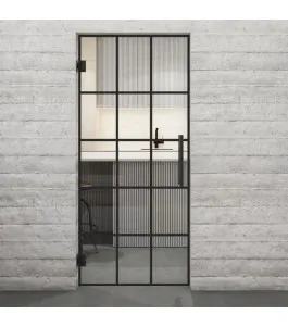 Pendeltür Loft Schwarzlack 09 Auf Klarglas-modernes Zuhause