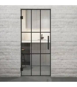 Pendeltür Loft Schwarzlack 11 Auf Klarglas-modernes Zuhause