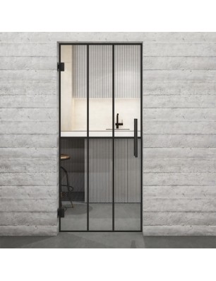 Pendeltür Loft Schwarzlack 12 Auf Klarglas-modernes Zuhause