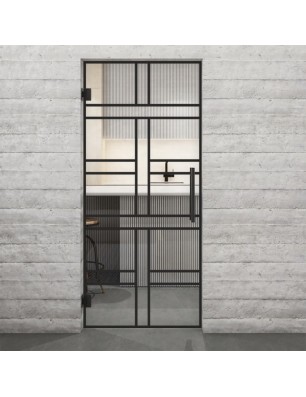 Pendeltür Loft Schwarzlack 13 Auf Klarglas-modernes Zuhause