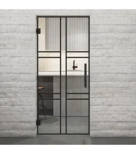 Pendeltür Loft Schwarzlack 14 Auf Klarglas-modernes Zuhause