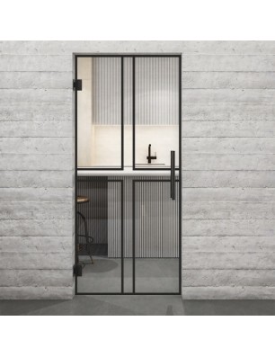 Pendeltür Loft Schwarzlack 15 Auf Klarglas-modernes Zuhause