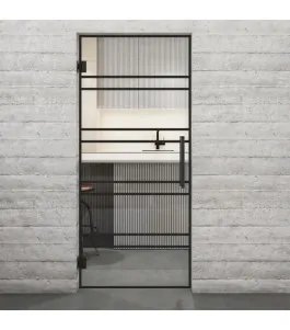 Pendeltür Loft Schwarzlack 16 Auf Klarglas-modernes Zuhause