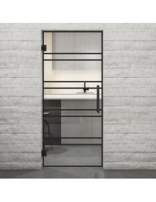 Pendeltür Loft Schwarzlack 16 Auf Klarglas-modernes Zuhause