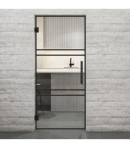 Pendeltür Loft Schwarzlack 17 Auf Klarglas-modernes Zuhause