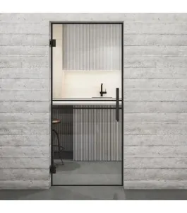 Pendeltür Loft Schwarzlack 18 Auf Klarglas-modernes Zuhause