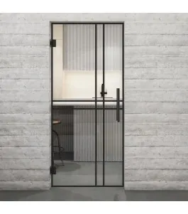 Pendeltür Loft Schwarzlack 21 Auf Klarglas-modernes Zuhause