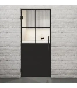 Pendeltür Loft Schwarzlack 24 Auf Klarglas-modernes Zuhause