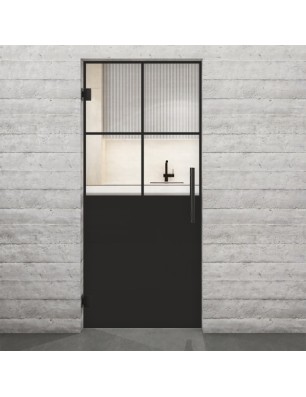 Pendeltür Loft Schwarzlack 24 Auf Klarglas-modernes Zuhause