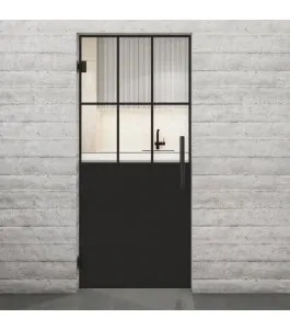 Pendeltür Loft Schwarzlack 28 Auf Klarglas-modernes Zuhause