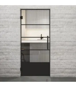 Pendeltür Loft Schwarzlack 31 Auf Klarglas-modernes Zuhause