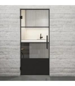 Pendeltür Loft Schwarzlack 32 Auf Klarglas-modernes Zuhause