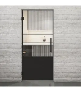 Pendeltür Loft Schwarzlack 33 Auf Klarglas-modernes Zuhause