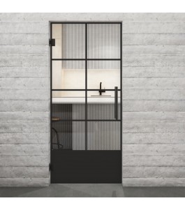 Pendeltür Loft Schwarzlack 34 Auf Klarglas-modernes Zuhause