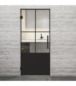 Pendeltür Loft Schwarzlack 36 Auf Klarglas-modernes Zuhause