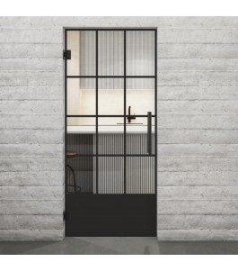 Pendeltür Loft Schwarzlack 37 Auf Klarglas-modernes Zuhause