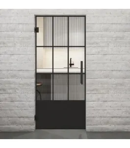 Pendeltür Loft Schwarzlack 38 Auf Klarglas-modernes Zuhause