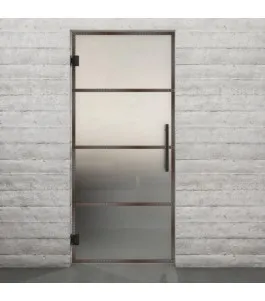 Pendeltür Loft Rosteisen Genietet 02 Blickdicht