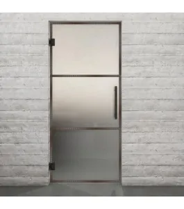 Pendeltür Loft Rosteisen Genietet 03 Blickdicht