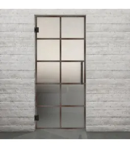 Pendeltür Loft Rosteisen Genietet 05 Blickdicht