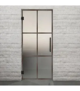 Pendeltür Loft Rosteisen Genietet 07 Blickdicht