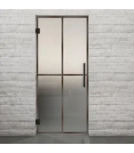 Pendeltür Loft Rosteisen Genietet 08 Blickdicht