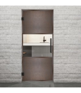 Pendeltür Loft Rosteisen Genietet 27 Auf Klarglas