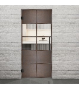Pendeltür Loft Rosteisen Genietet 28 Auf Klarglas