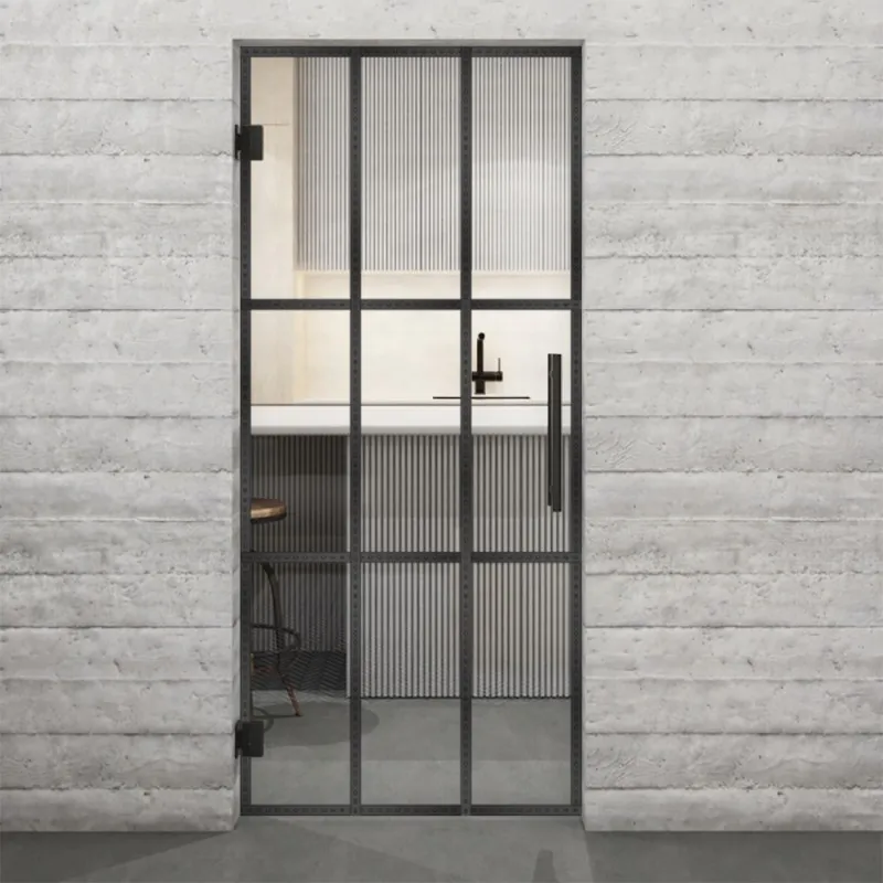 Pendeltür Loft Schwarzeisen Genietet 11 Auf Klarglas