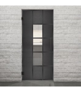 Pendeltür Loft Schwarzeisen Genietet 34 Auf Klarglas