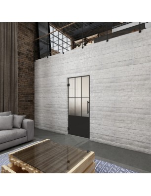 Pendeltür Loft Schwarzlack 03 Blickdicht - modernes Zuhause