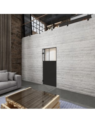 Pendeltür Loft Schwarzlack 25 Auf Klarglas-modernes Zuhause