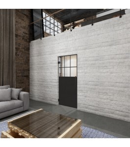 Pendeltür Loft Schwarzlack 27 Auf Klarglas-modernes Zuhause