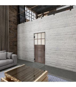 Pendeltür Loft Rosteisen Genietet 21 Blickdicht