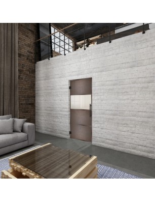 Pendeltür Loft Rosteisen Genietet 26 Blickdicht