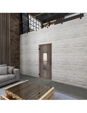 Pendeltür Loft Rosteisen Genietet 35 Blickdicht