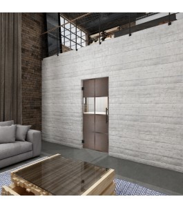 Pendeltür Loft Rosteisen Genietet 29 Auf Klarglas