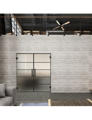 Pendeltür Loft Schwarzlack 01 Blickdicht - modernes Zuhause