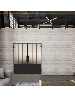 Pendeltür Loft Schwarzlack 03 Blickdicht - modernes Zuhause