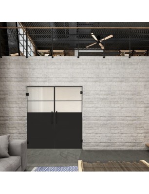 Pendeltür Loft Schwarzlack 22 Blickdicht - modernes Zuhause