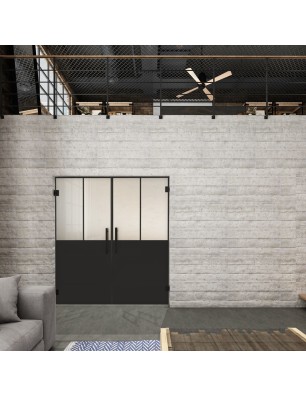 Pendeltür Loft Schwarzlack 26 Blickdicht - modernes Zuhause