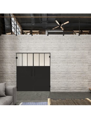 Pendeltür Loft Schwarzlack 29 Blickdicht - modernes Zuhause