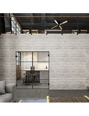 Pendeltür Loft Schwarzlack 02 Auf Klarglas-modernes Zuhause